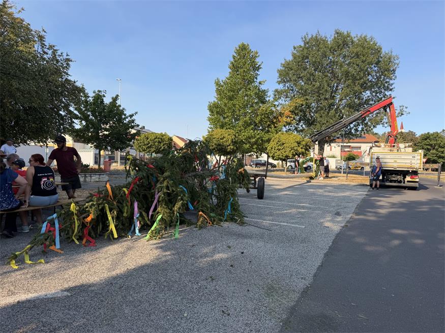 Traditionelles Baumaufstellen in Lackendorf
