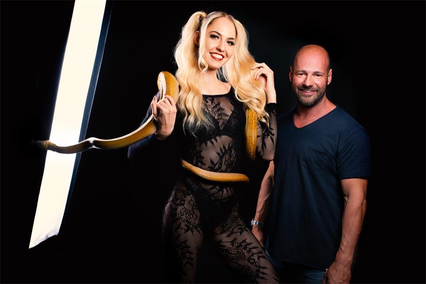 Fotoshooting von Miss Europe im Forchtensteiner Reptilienzoo