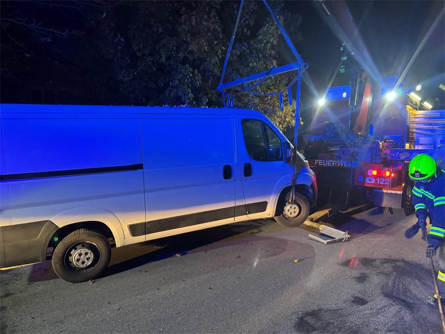 Mattersburg: Kastenwagen prallte gegen Baum