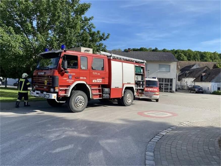 Feuerwehr-Übung: Arbeiter von Kirchturm gerettet