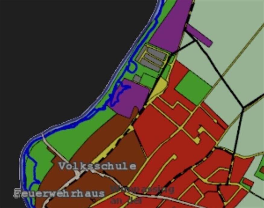 Zu den Änderungen in Flächenwidmungen im Gemeindebereich von Wimpassing gehört auch das geplante Grundstück für den Pflegestützpunkt in der Nähe des Leithahafens.