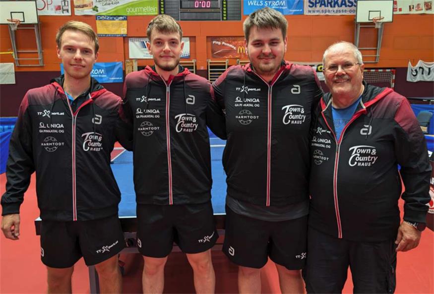 Zuversicht bleibt: Oberwarts Obmann Franz Felber (r.) mit seiner Einsertruppe: Tilen Cvetko, Andre Pierre Kases und Michael Seper (v.l.). 
