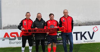 von links: Michael Kautz, Trainer Jürgen Eidler, Obmann Thomas Lämmermayer, Obmannstellvertreter Andreas Kautz