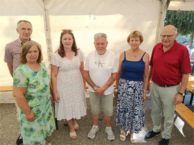 von links nach rechts: Arnold Boisits, Gertrude Wukits, Katharina Jndrisits, Hans Ivancsics, Zita Halper und Robert Novakovits. 